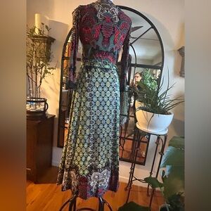 Elegant Multicolor Long Sleeve Dress